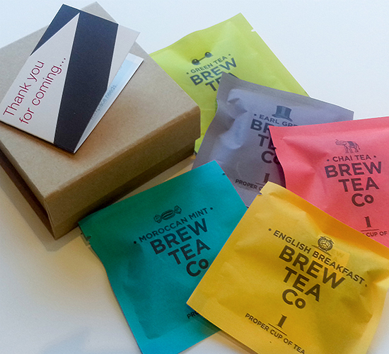 Goody bag tea bag selection from the Brew Tea Co.
